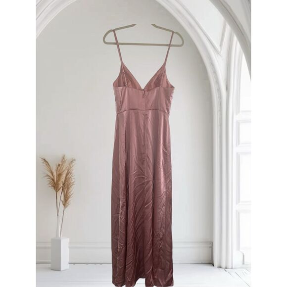 ✨AZAZIE MINA STRETCH SATIN LiGHT PINK DRESS✨ - Picture 7 of 10